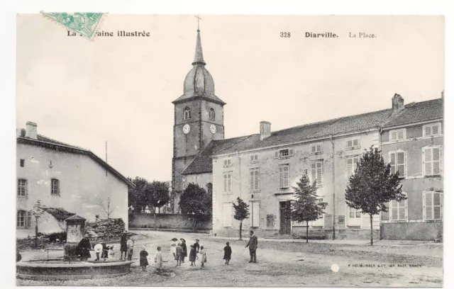 DIARVILLE Meurthe et Moselle CPA 54 la place l'église la fountain
