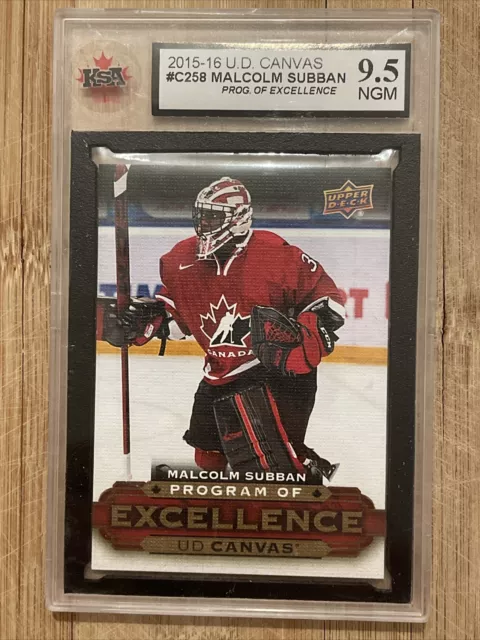 2015-16 UD Malcolm Subban Program Of Excellence Canvas Rookie RC Insert KSA 9.5