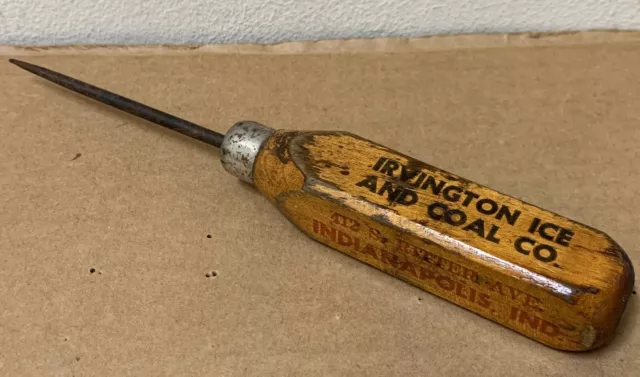 Antique Indianapolis Indiana Advertising Irvington Ice Coal Ritter Ave PICK ad