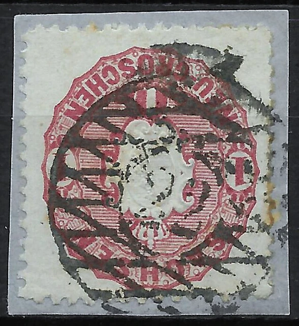 Sachsen Nummernstempel ~ N22 Reichenbach ~ MiNr. 16 ~ 1 Ngr.