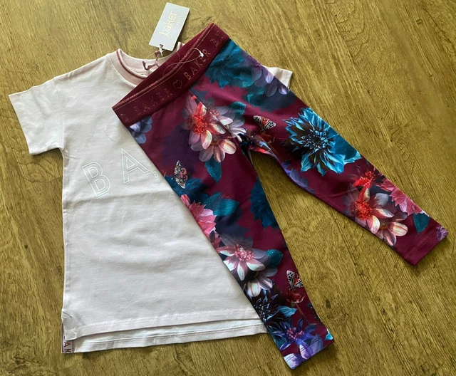 Leggings top outfit Ted Baker 4-5 anni designer Clove Dahlia nuovi con etichette set floreale