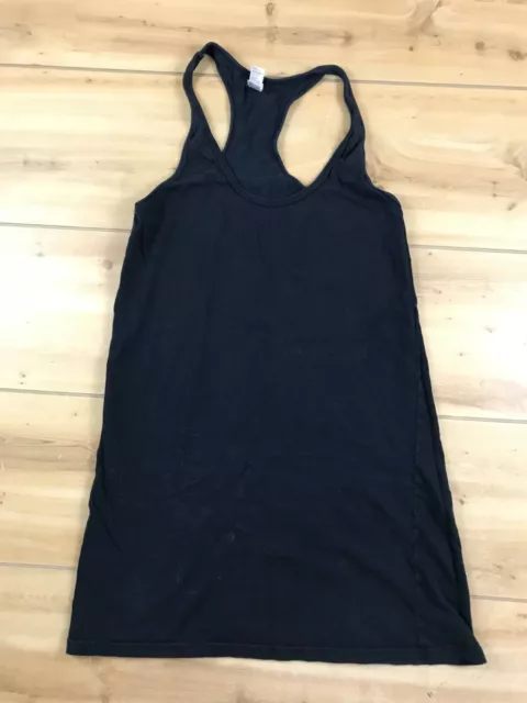 American Apparel Mini Dress Women's XS Black Racerback Tank Cotton