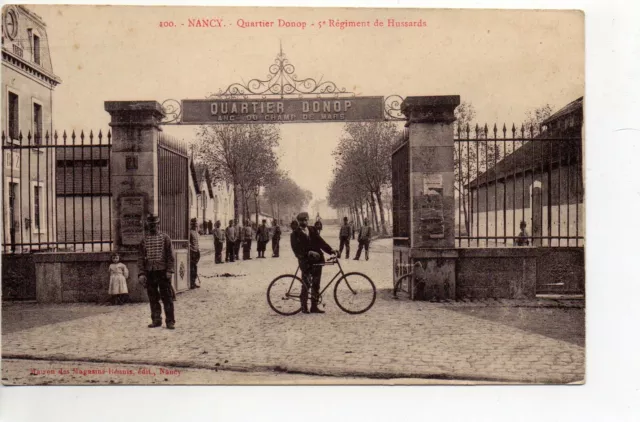 MILITARY LIFE THEME - BARRACKS - CPA 54 - NANCY 5th Regiment of Hussars DONOP