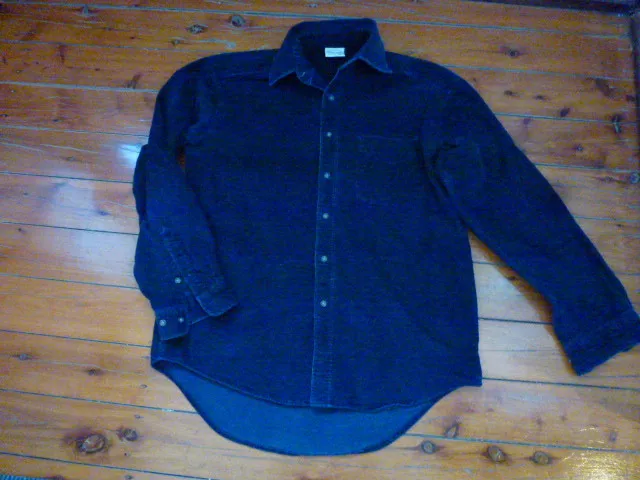 Mens Corduroy Shirt Long Sleeve Button Down Size S