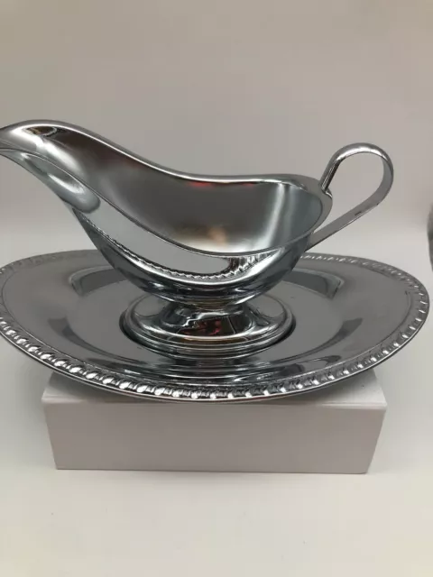 Irvinware Silverplate Gravy Sauce Boat With Underplate Made In USA Vintage 2