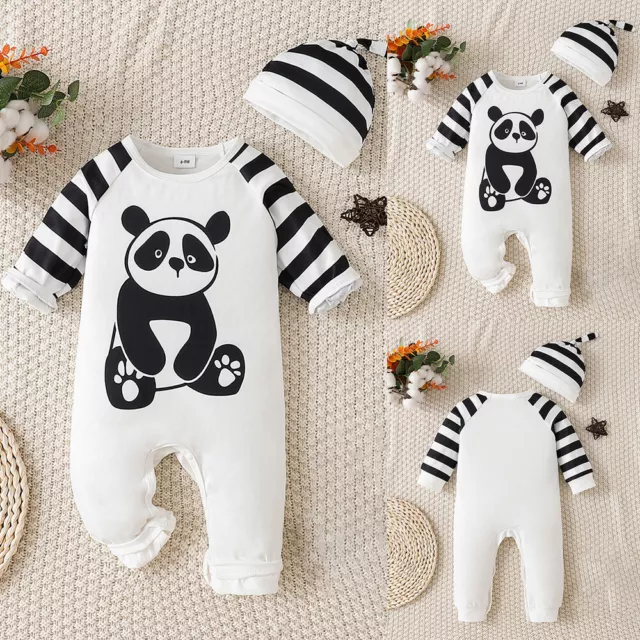 Newborn Baby Boy Girl Long Sleeve Romper Jumpsuit Bodysuit Floral Clothes Outfit