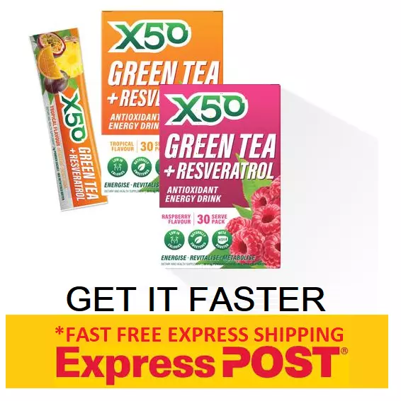 X50 Green Tea 60 Serves 2X30 Serve Twin Pack All Flavours Express