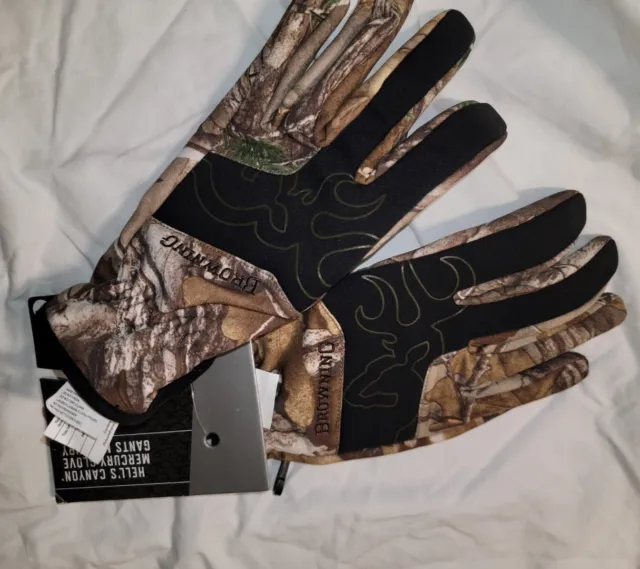 NEW BROWNING HELLS CANYON Mercury HUNTING GLOVES Gants  CAMO Brand NEW large