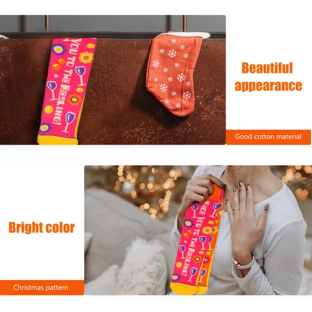 2 Pairs boot socks Chaussettes Drôles Tricoter Des Bas De Noel Bas De Noël Pour 3