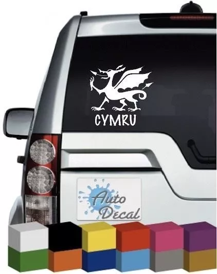 Cymru Welsh Dragon (Wales) Vinyl Car Window, Bumper Decal / Sticker / Graphic