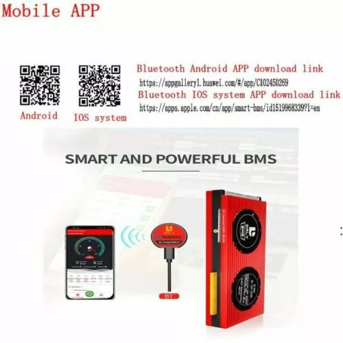 Daly 12V 24V 48V 100A-250A LiFePO4 Akku Smart (Fan) BMS Balance+Bluetooth Module 2