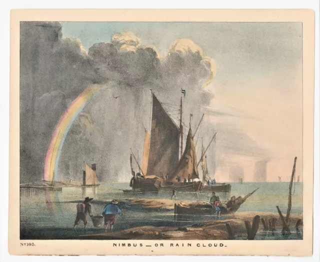 Antique Print "Nimbus_or Rain Cloud (N.103)" C. F. Blunt-D. Bogue, 1845
