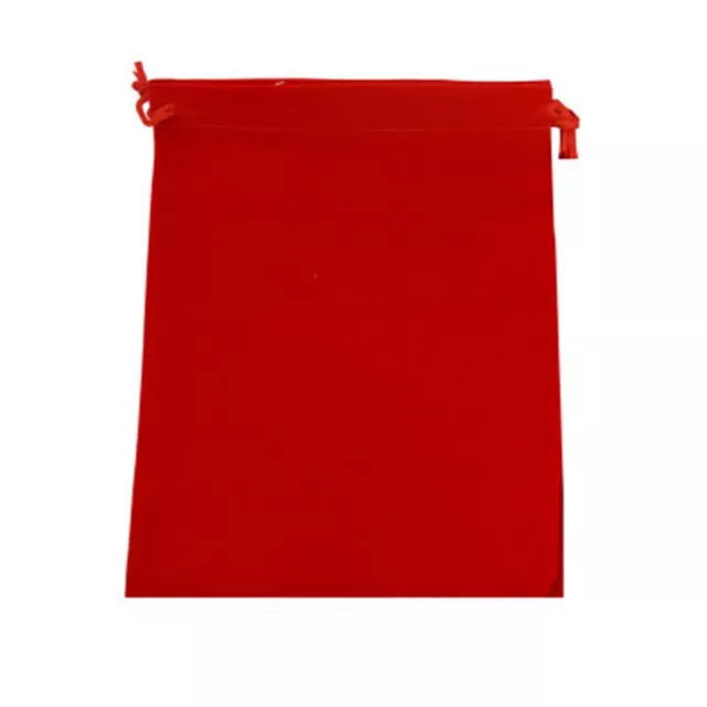Trendy Red Flannel Jewelry Pouches for Wedding Party Favors Pack of 10