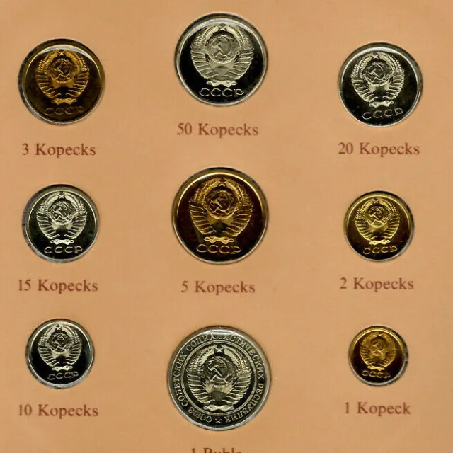 Coin Sets of All Nations USSR Russia UNC All 1978 but 1,5,15 Kopecks 1979 3