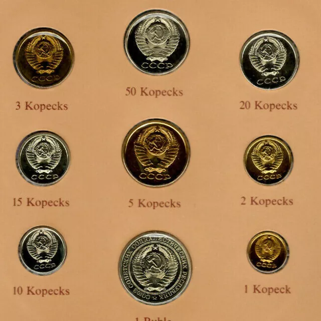 Coin Sets of All Nations USSR Russia UNC All 1978 but 1,5,15 Kopecks 1979 3