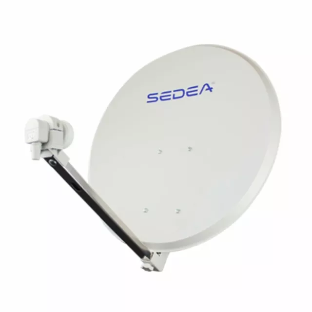 SEDEA Parabole satellite Acier 65cm avec bras en aluminium + LNB single