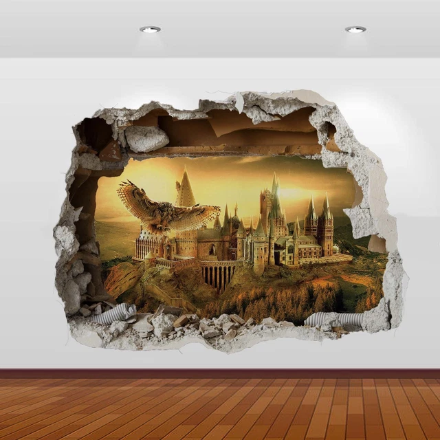 HOGWARTS CASTLE ALLEY 3D Smashed Wall Sticker Poster Decal Art 823 £10. ...