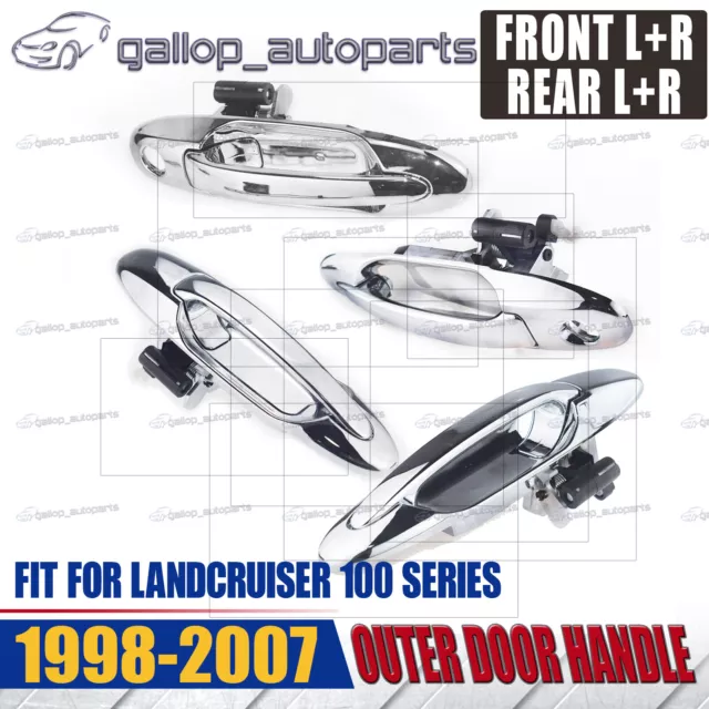 Set FRONT + REAR Outer Door Handle For Toyota Landcruiser 100 Series 1998~2007