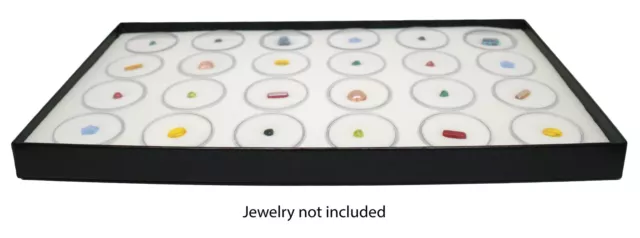 Novel Box Jewelry Stackable Black Plastic Utility Tray With Gem Jar Insert