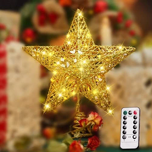 Christmas Tree Topper, Star Tree Topper with 40 LED and Remote Control
