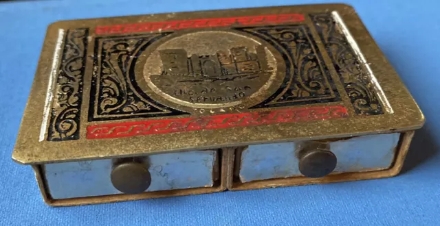 Vintage Homemade Match Holder box 2 Drawers OOAK Rare Box DIY Hand Made Folk Art