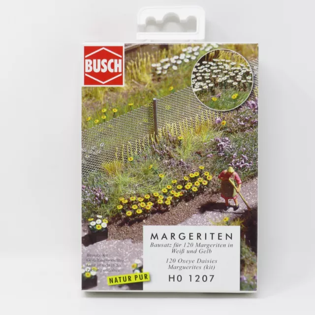 Busch 1207 Oxeye Daisies Flower Garden Plants Kit HO Scale Train Layout Scenery