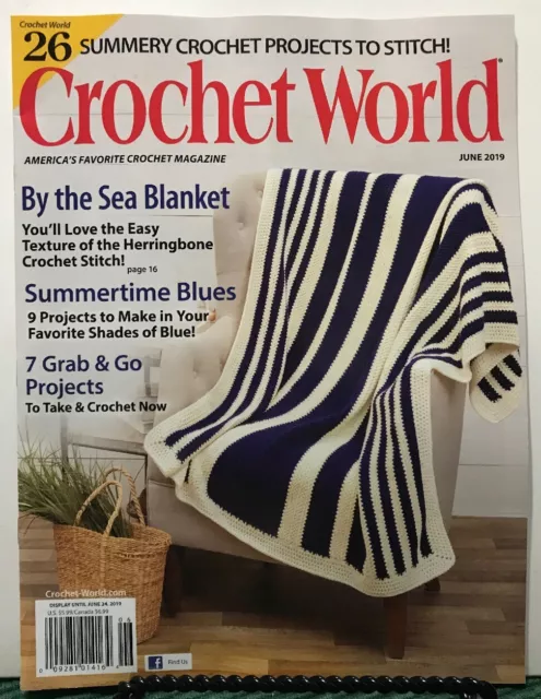 Crochet World By The Sea Blanket Summertime Blues June 2019 FREE SHIPPING JB