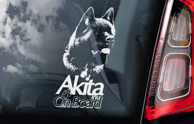 AKITA Car Sticker, American Inu Dog Window Bumper Sign Decal Gift Pet - V04