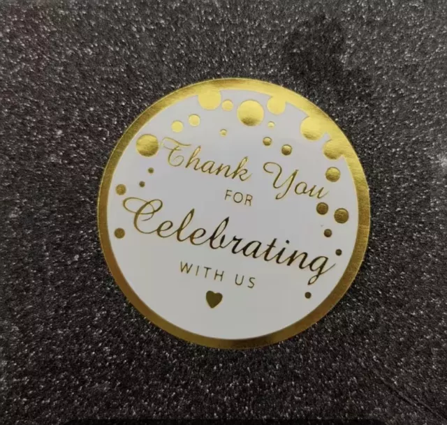 20 pcs 2” Thank You For Celebrating With Us Stickers (Party Favor, Wedding)
