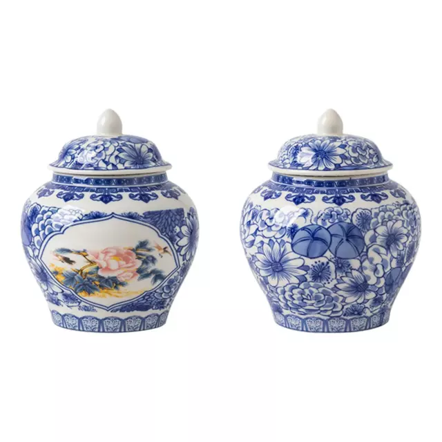 Ginger Jars Home Decor Blue and White of Ceramic Ginger Jar Vase for Desk Gift