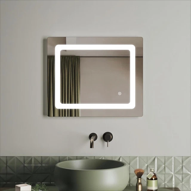 ILLUMINATED LED BATHROOM Mirror with Shaver Socket Demister Touch ...