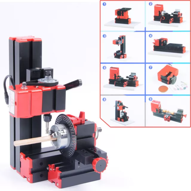 STON CNC Mini Classic Lathe Tool 8 in 1 Milling Machine Sawing Driller Grinder
