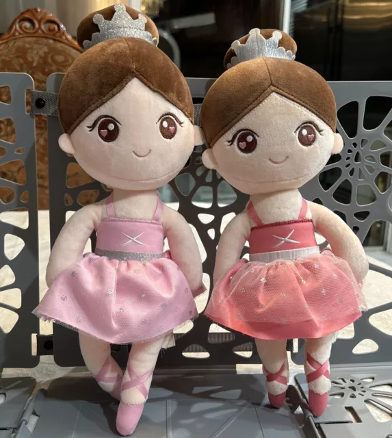 Gloveleya ballerinas Baby Girl Plush Dolls In Tones Of Pinks Set Of 2￼