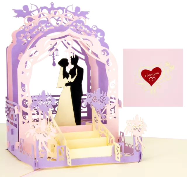 LIMAH® Hochzeitskarte 3D PopUp mit einem Brautpaar