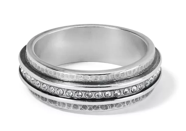 Brighton Silver Crystal Meridian Lumens Nexus Band Ring Jewelry Size 8 New Brighton Silver Crystal Meridian Lumens Nexus Band Ring Jewelry Size 8 New