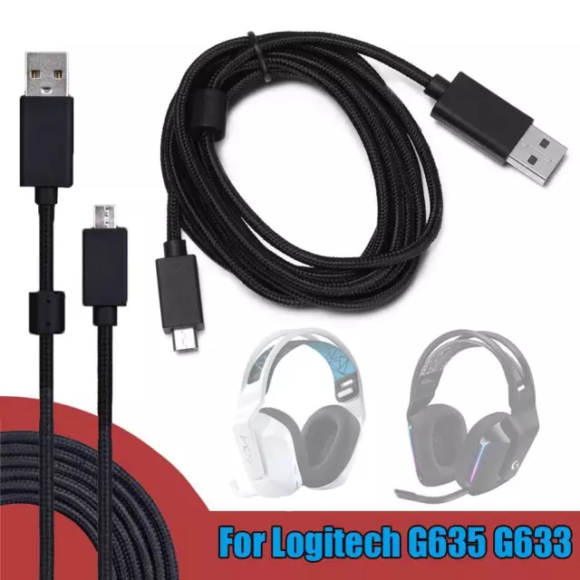 Audio-Datenkabel Nylon geflochtene Ladekabel For Logitech G635 G633 G633S