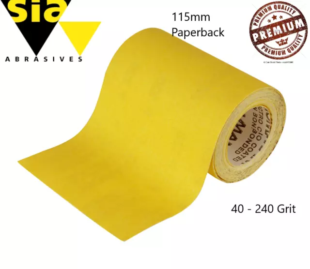 🏆 SIA 115mm Sandpaper Sanding Roll Abrasive 40 - 500 Grit 🏆