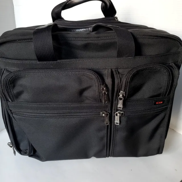 Tumi Alpha Deluxe Expandable Black Wheeled Briefcase
