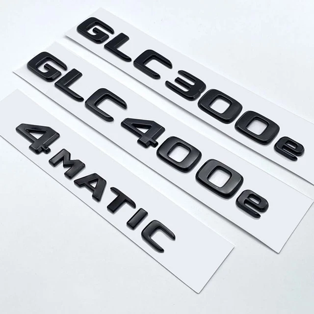 Autocollant 3D Chromé Noir Avec Logo GLC300 - Pour Mercedes GLC X253 (300de, 300e, 350e, 400e)
