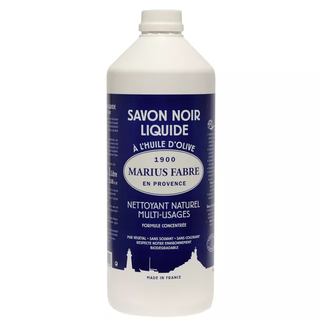 Marius Fabre - Savon Noir Liquide BIO - Nettoyant Naturel Multi Usages - 1L