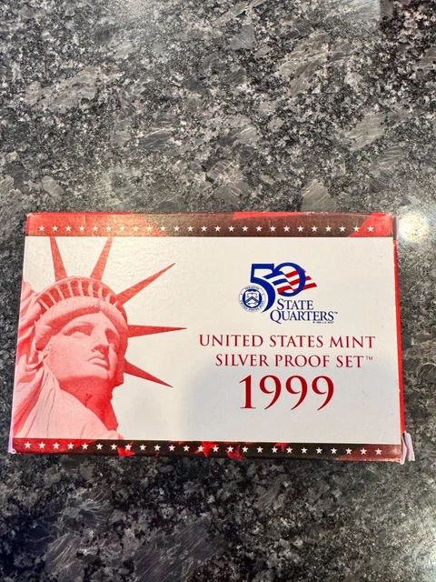 1999 U.S. Mint Silver PROOF Coin Set  9 Coins  W/ ORIGINAL U.S. Box & C.O.A.