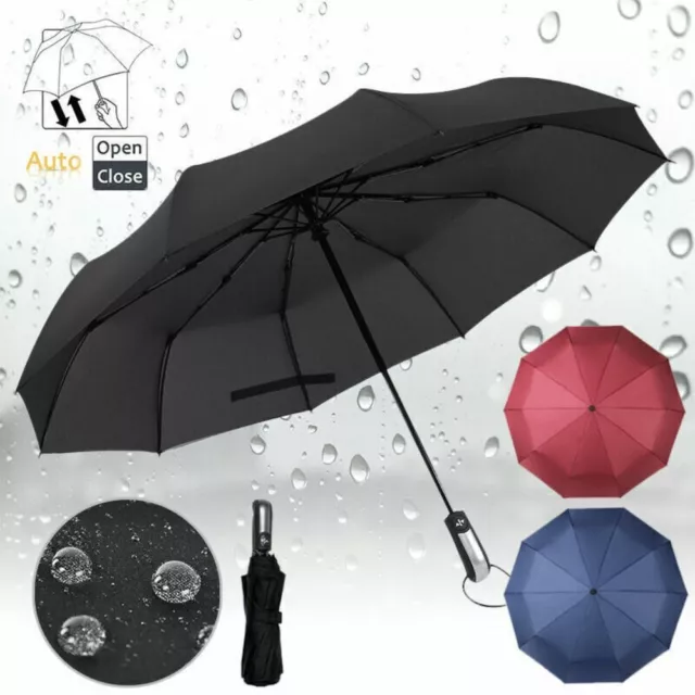 Large 10 Ribs Umbrella Windproof Folding Umbrella Automatic Umbrella  Rain Sun