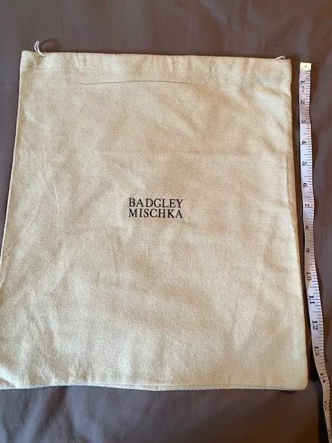 Badgley Mischka Dust Cover Bag Cream Color w/Drawstring Top Measures 13” X 14.5”