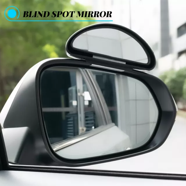 Pair Blind Spot Mirror Wide Angle Adjustable Rear Side View Convex Glass