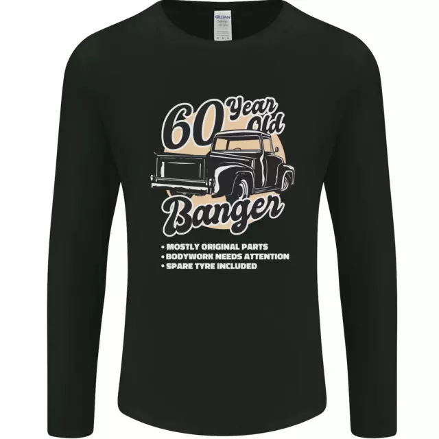 60 An Vieux Tacot Anniversaire 60th Ans Tshirt pour Hommes Longues Manches