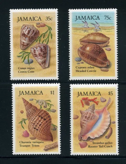 Jamaica - Scott#639-42 MNH Set of 4 stamps - Sea Shells Marine Life