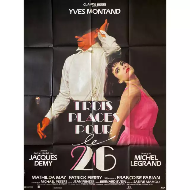 3 PLACES POUR LE 26 Affiche de film  - 120x160 cm. - 1988 - Yves Montand, Jacque