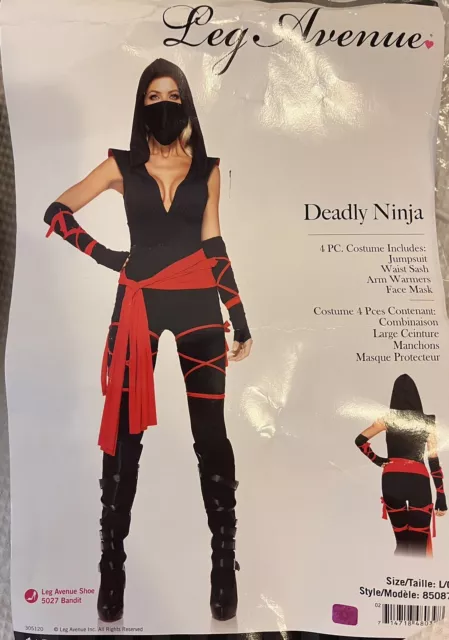 Damen Ninja Kostüm Samurai Damenkostüm Kriegerin Frauenkostüm Karneval Gr 40 / L