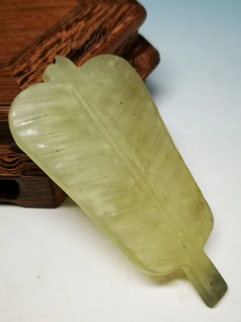FANTASTIC CHINESE HETIAN Nephrite JADE Hand-carved Fan Shape Antique piece SD4