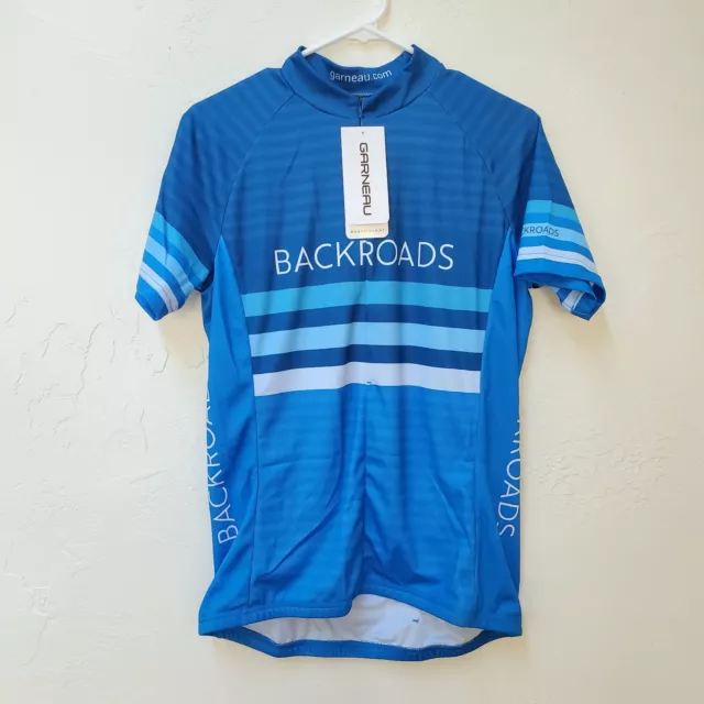 Louis Garneau Men Jersey cycling bike sport casual blue sz M backroads 40  years